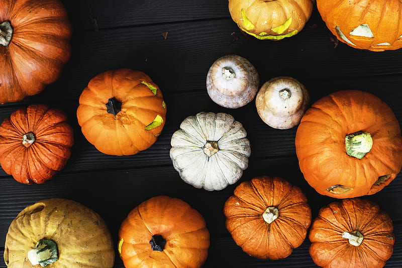 halloween, pumpkins, holiday, decorations, Food, HD wallpaper