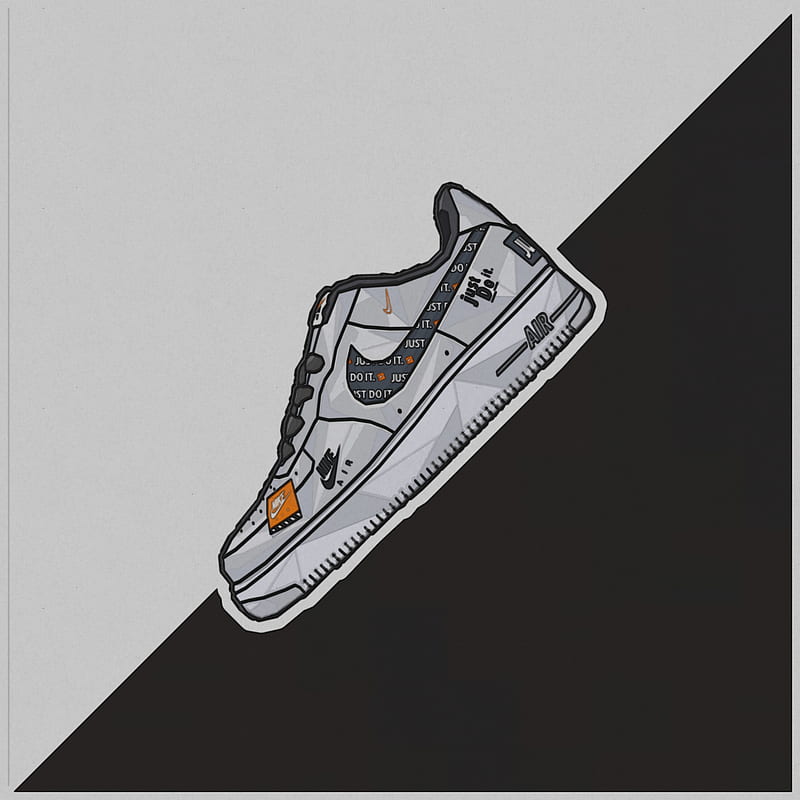 Nike Sneaker by Fuma, air, airforce, black, blackandwhite, nikeair, white, HD phone wallpaper