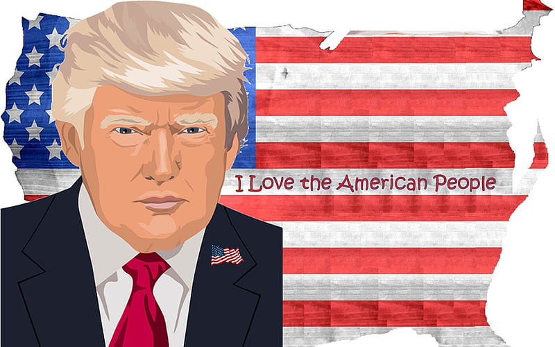 A Great Leader, dom, America, President, Trump, flag, HD wallpaper