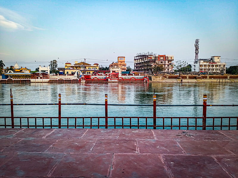 River, architecture, ganga, haridwar, holy river, nature, portrait, skyline, HD wallpaper