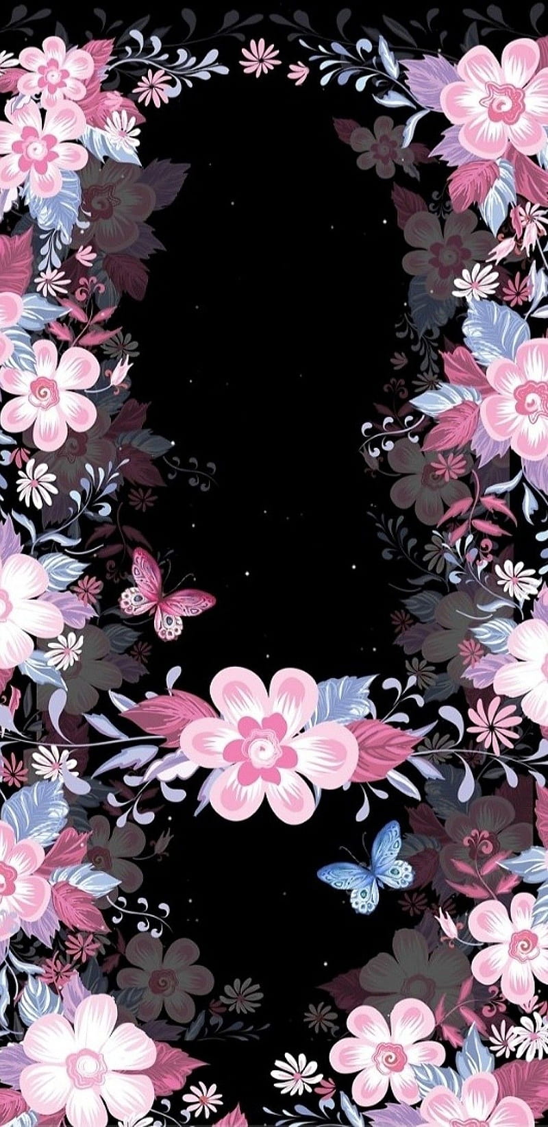 Floral Dream, butterfly, flowers, HD phone wallpaper