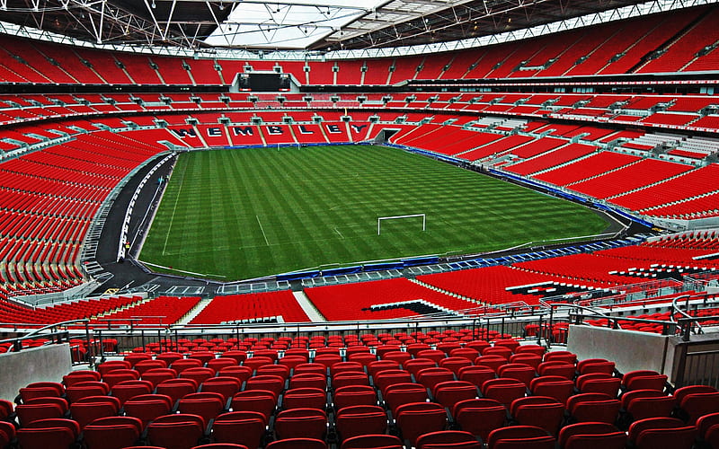Wembley Stadium, London, England, UK, English football stadium, red stands, New Wembley, HD wallpaper