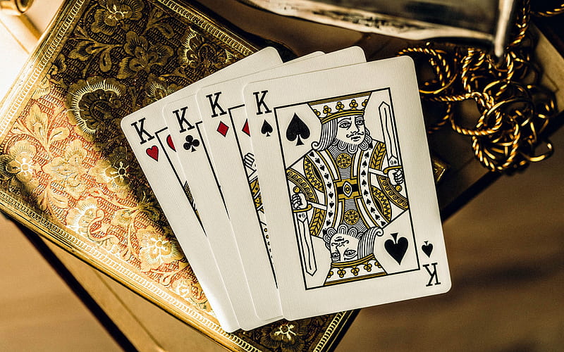Four King, Playing Cards, quads of kings, poker, combinations, quads of king for poker, HD wallpaper