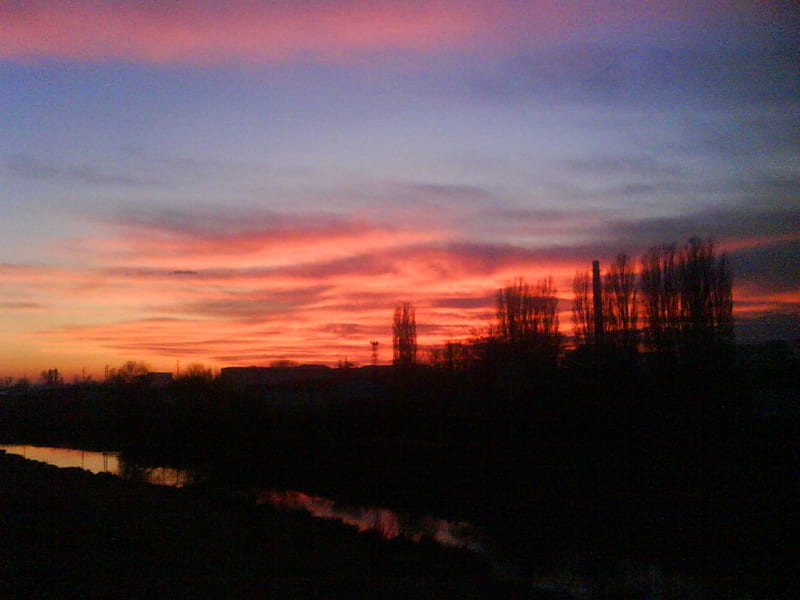 sunset in yambol,bulgaria, bg, tundzha, river, tundja, sunset, yambol, bulgaria, HD wallpaper