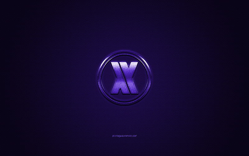 Blasterjax logo, purple shiny logo, Blasterjaxx metal emblem, purple carbon fiber texture, Blasterjaxx, brands, creative art, HD wallpaper
