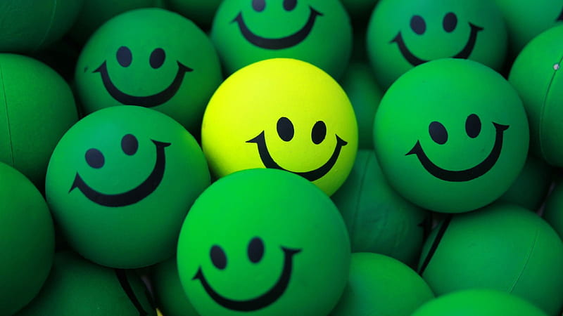 Multiple Green Smiley Emoji With One Yellow Emoji Emoji, HD wallpaper |  Peakpx