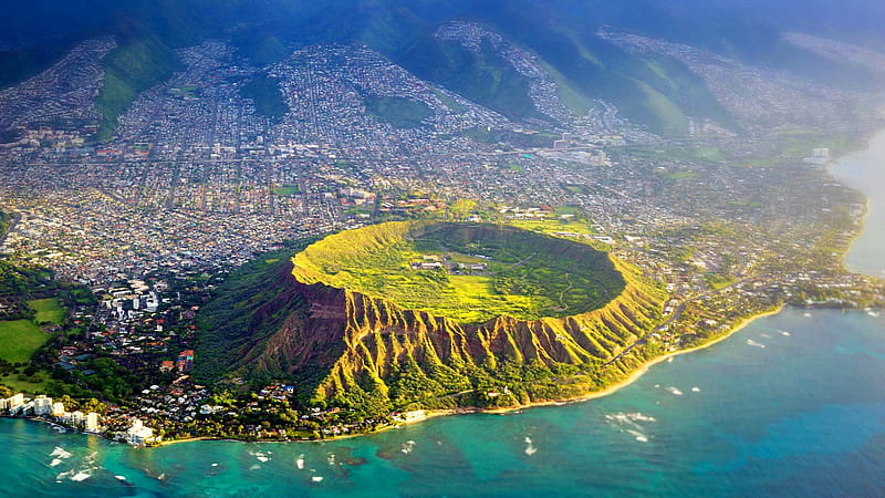 USA - Oahu - Hawaii, USA, Oahu, Hawaii, Volcanos, HD wallpaper