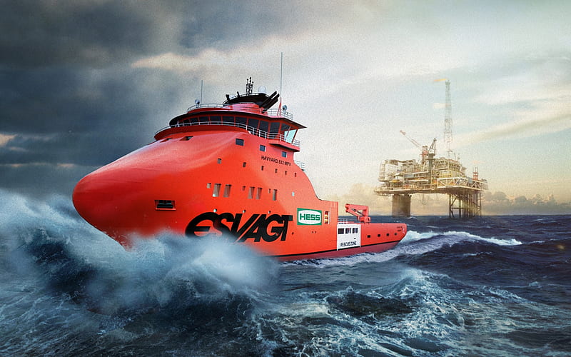 Havyard 832 MPV, sea, multifunctional vessel, drilling platform, Cemre Shipyard, HD wallpaper