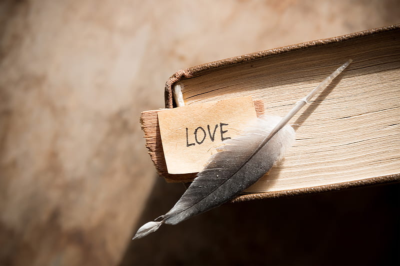 Book heart love, i love you, note, pen, romantic, vintage, HD wallpaper |  Peakpx