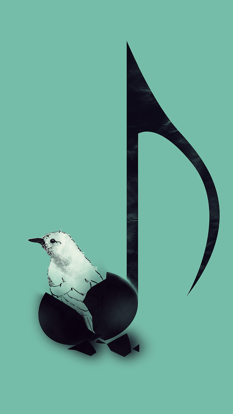 Born To Sing, animals, birds, illustration, love, music, musical note, nature, pop, pop culture, song, HD phone wallpaper