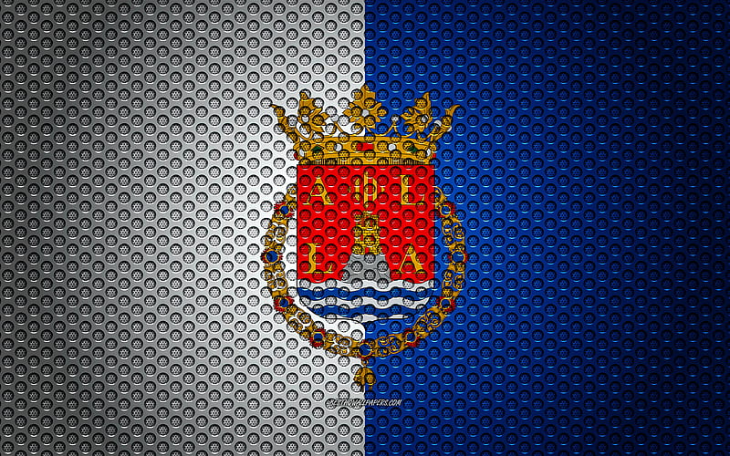 Flag of Alicante creative art, metal mesh texture, Alicante flag, national symbol, provinces of Spain, Alicante, Spain, Europe, HD wallpaper
