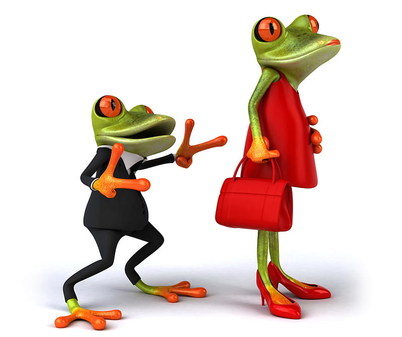Funny 3D Frogs, frog, male, 3d, female, funny, couple, elegant, HD  wallpaper | Peakpx