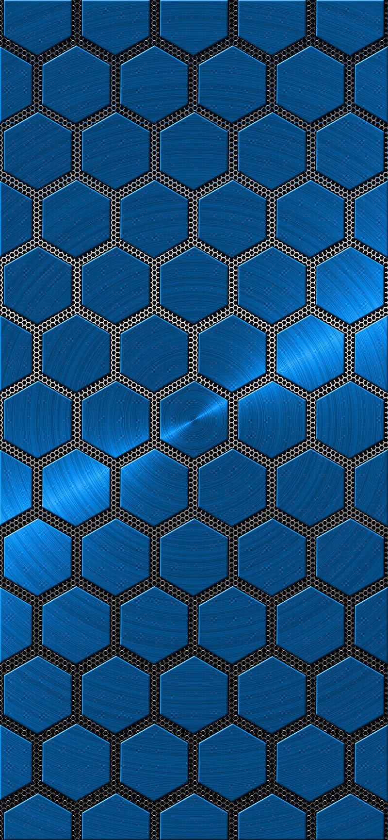 Blue Poly with Mesh, 3mcsnetwork, hexagon, metal, polygon, shiny, x3mcx, HD phone wallpaper