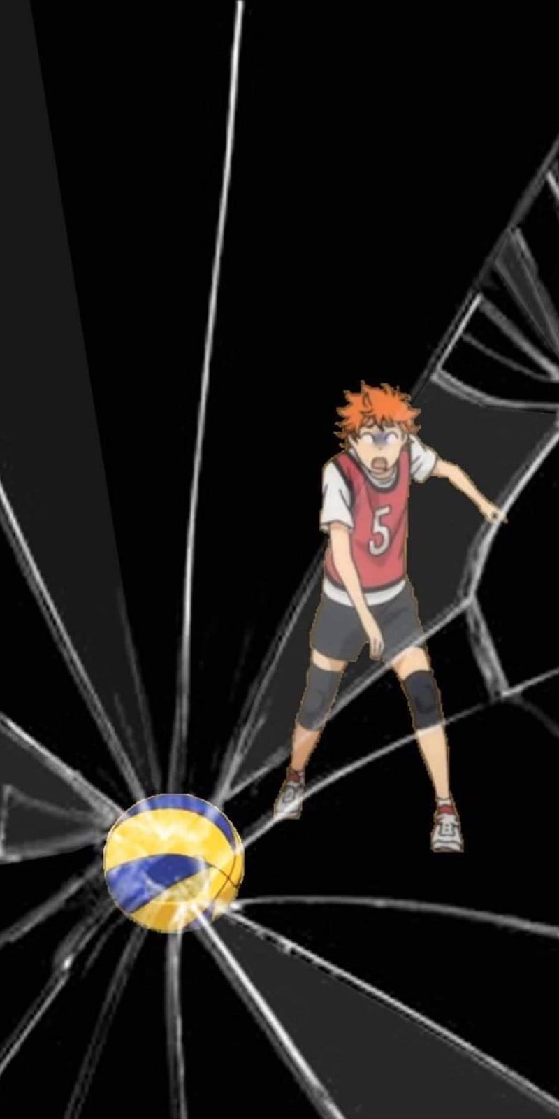 Haikyuu broke screen, haikyu, screen, HD phone wallpaper