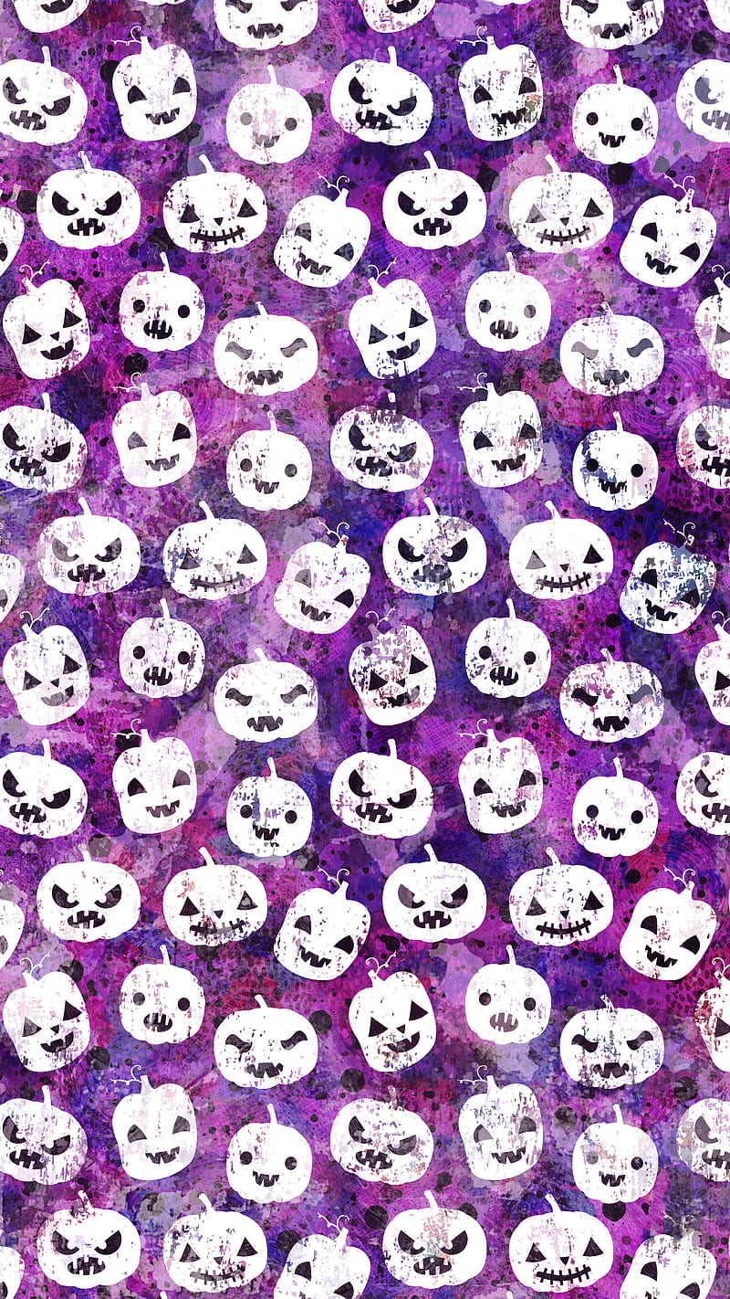 Violet White Pumpkins, Adoxali, Halloween, October, Violet, abstract, autumn, backdrop, background, cartoon, carved, celebration, cute, evil, expression, fall, fun, funny, grin, holiday, illustration, jack, kawaii, lantern, pattern, pumpkin, scary, season, simple, smile, spooky, texture, textured, treat, trick, HD phone wallpaper