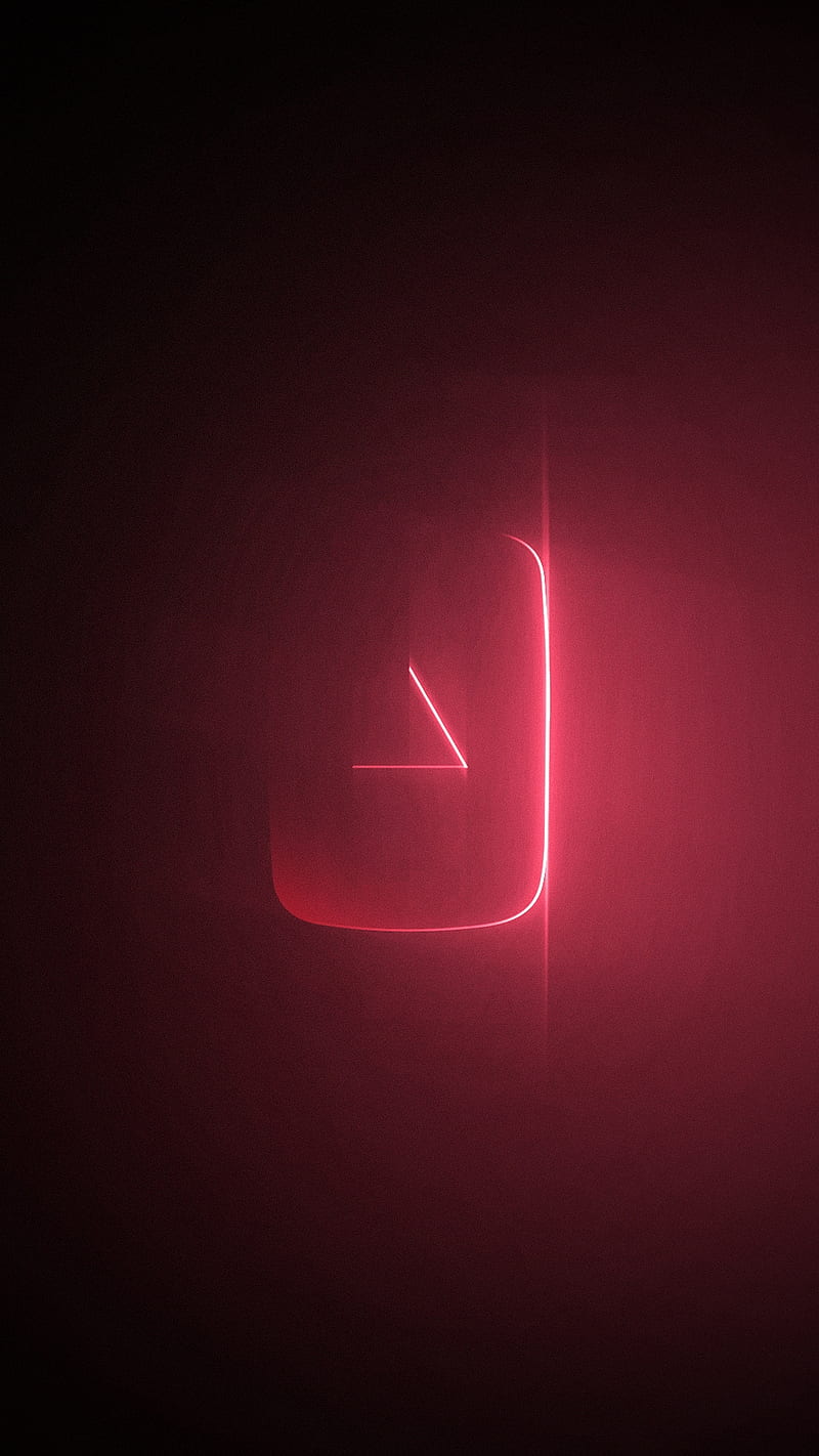 YouTube Icon Neon, light, logo, outline, touch, HD phone wallpaper
