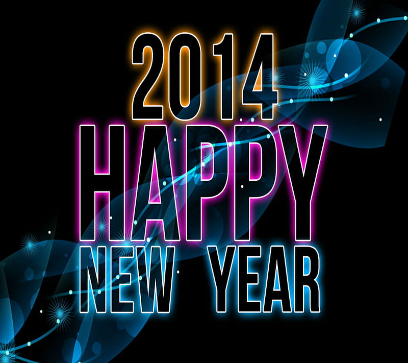 Happy New Year 2014, 3d, colorful, cool, nice, quote, saying, tear, wish, HD wallpaper