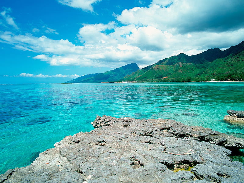 Tahiti clear water, HD wallpaper