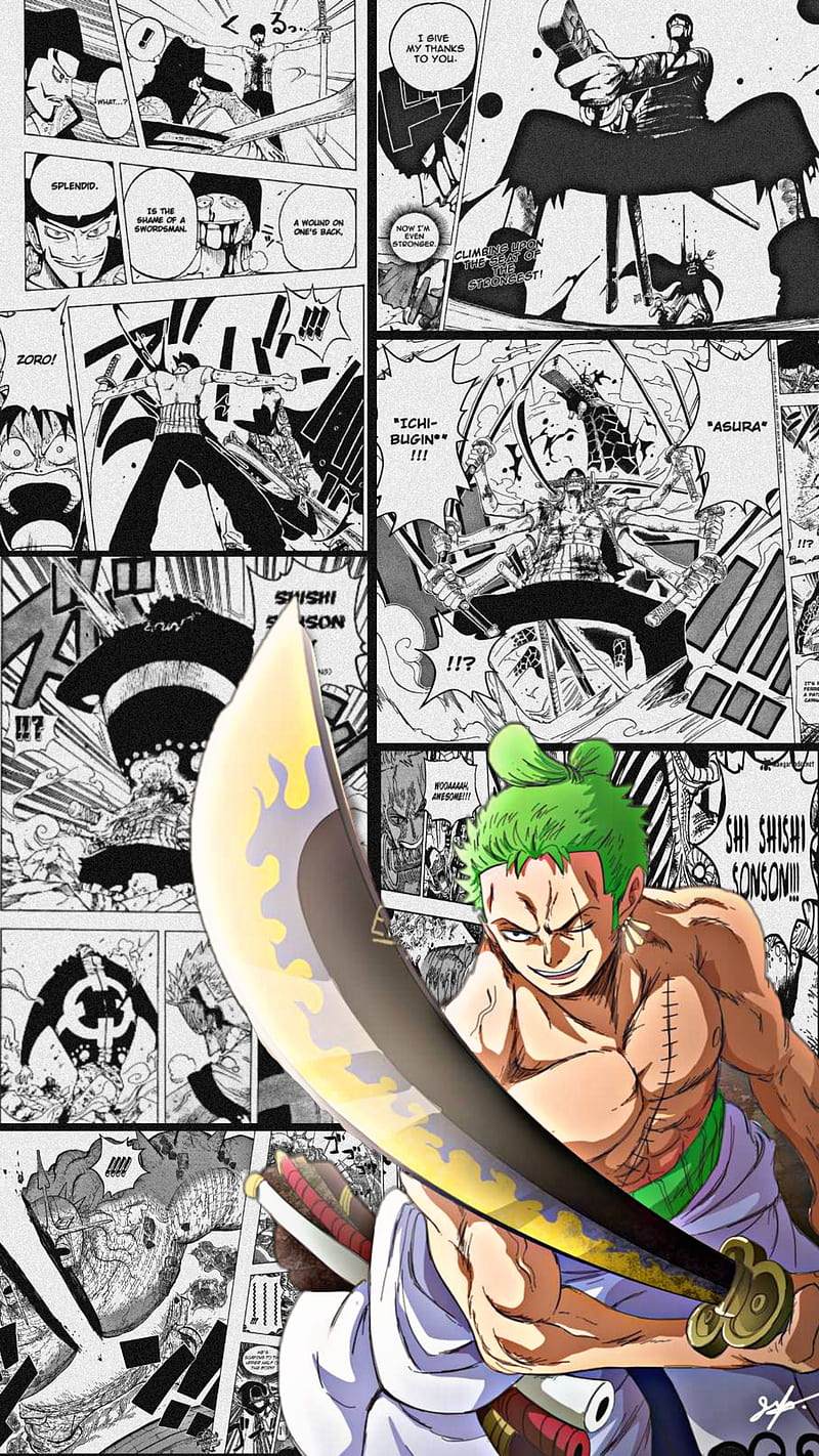 One Piece , enma, loyal, manga, one piece, past, roronoazoro, sacrifice, sword, threeswordstyle, zoro, HD phone wallpaper