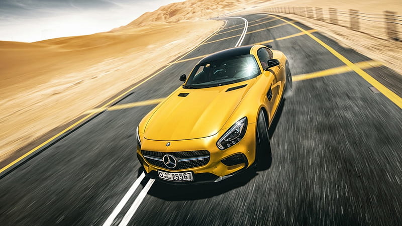 Mercedes Benz, yellow, Benz, Mercedez, 2015, HD wallpaper