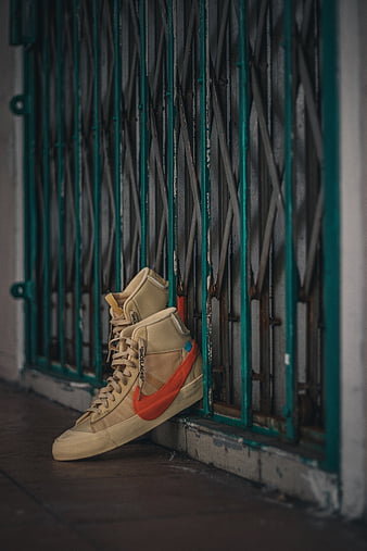 sneakers, fence, shoes, HD phone wallpaper