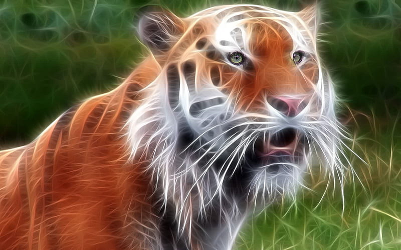 Digital tiger, cool, digital, nature, tiger, cat, abstract, lion, animals,  HD wallpaper | Peakpx