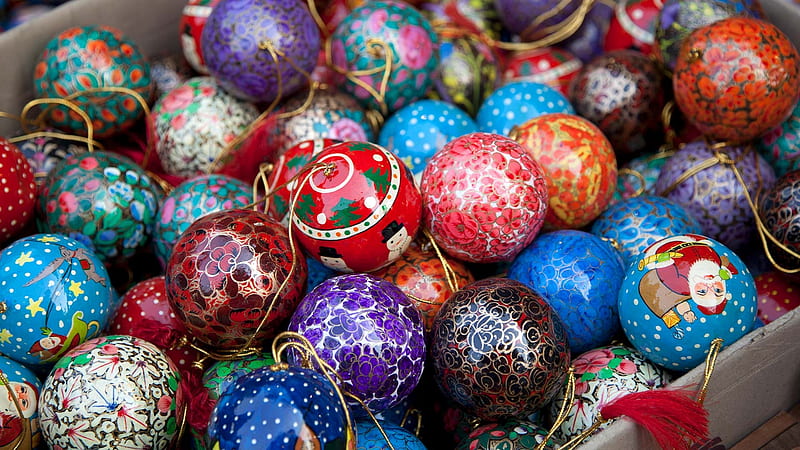 Christmas Ornaments, Christmas, ornaments, colorful, holiday, Yule, HD wallpaper