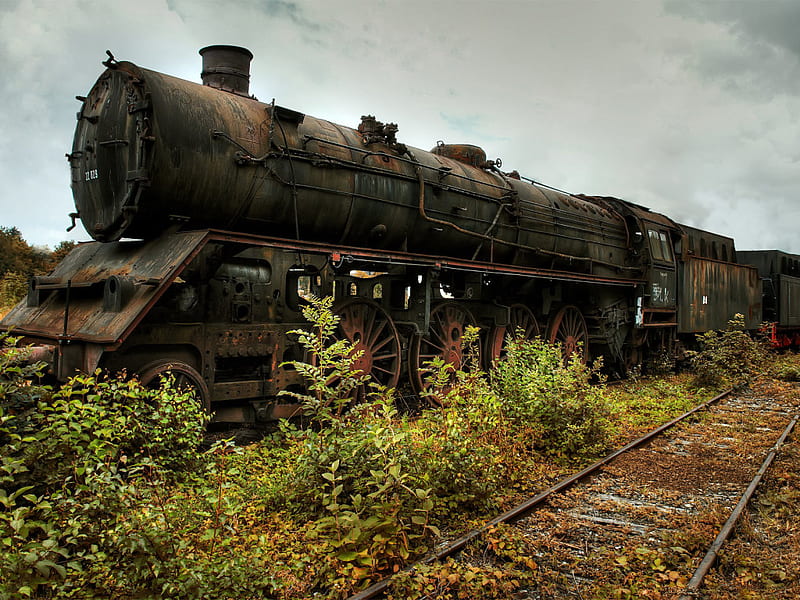 Old steam Locomotive, abandon, loco, motive, steam, old, HD wallpaper