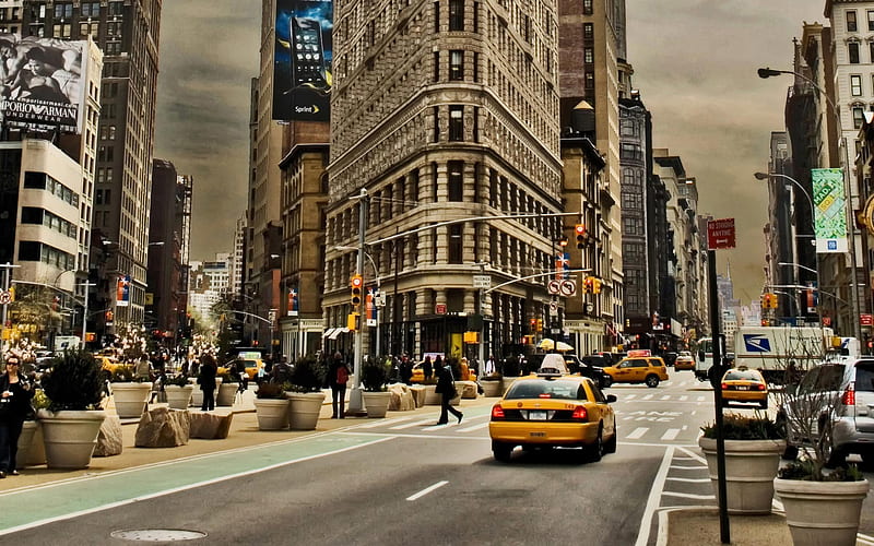 Taxi Please, Yellow, USA, New York, carros, Taxi, HD wallpaper