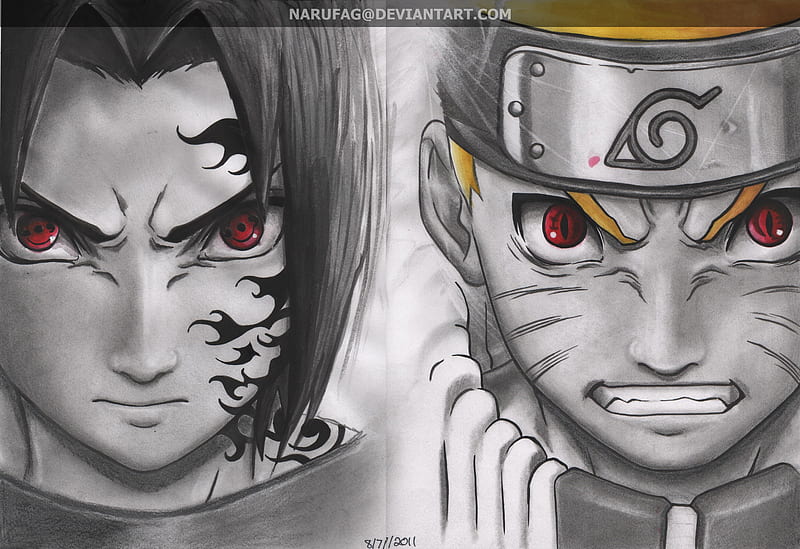 naruto vs sasuke, power, naruto, rivals, sasuke, HD wallpaper