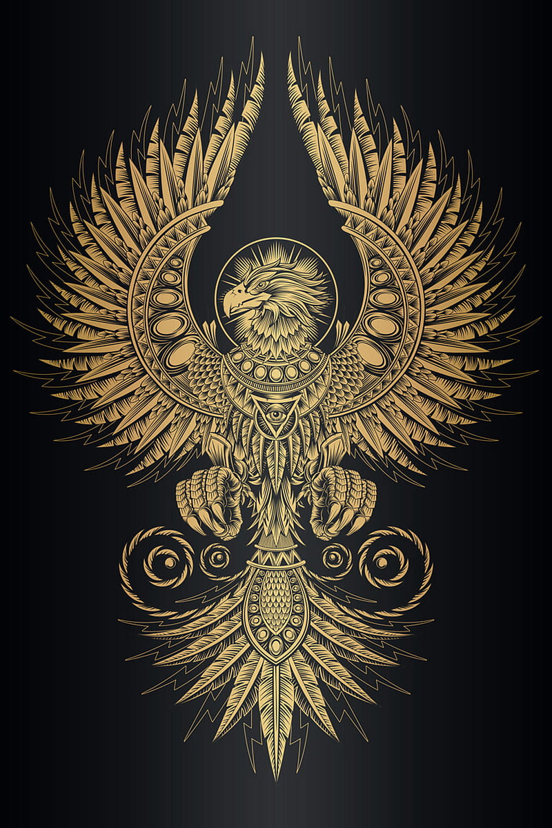 Legendary Phoenix, bird, black, eagle, golden, tattoo, tribal, HD phone  wallpaper | Peakpx