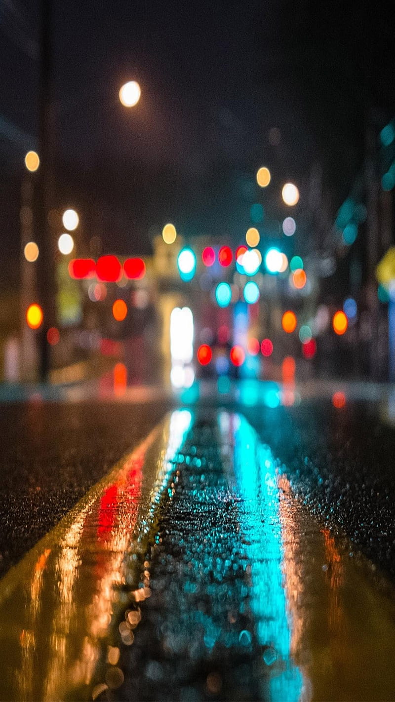 city street rain