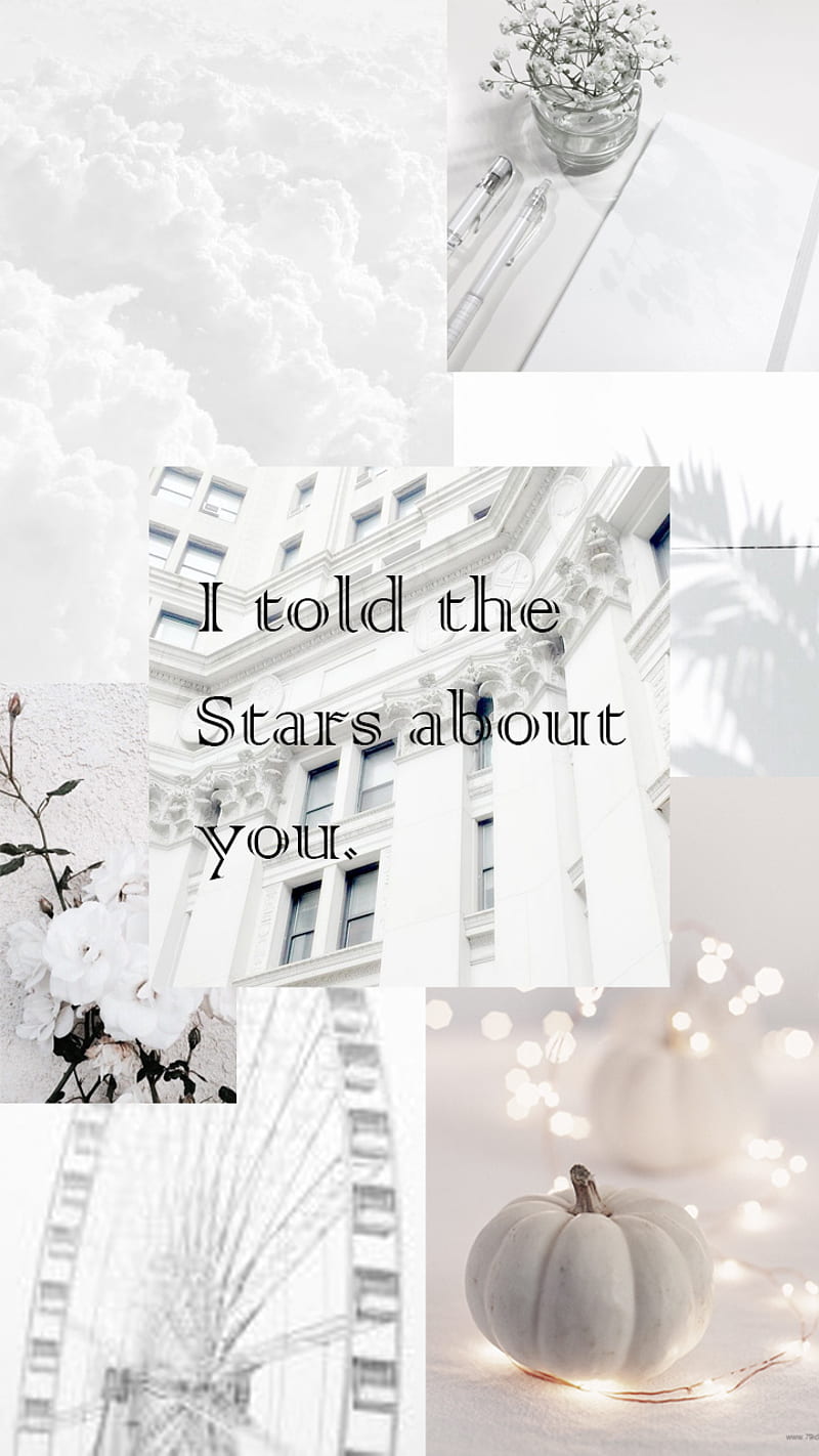 Stars about you, aesthetic, white, clouds, love, pretty, quote, stars,  tumblr, HD phone wallpaper | Peakpx