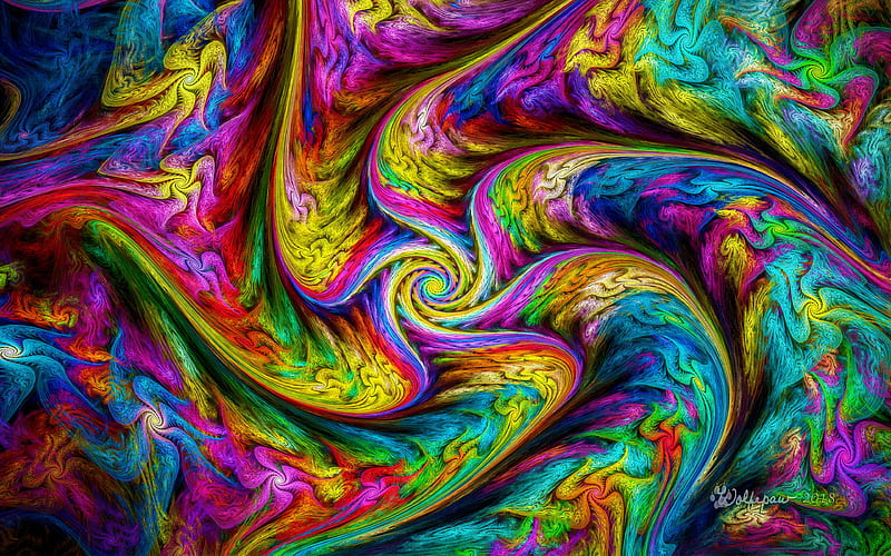 Rainbow Gnarl , abstract, digital-art, , colorful, HD wallpaper