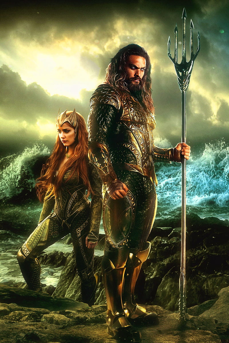 Aquaman y mera, póster, Fondo de pantalla de teléfono HD | Peakpx