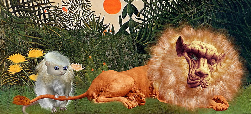 Tail of whoa, funny, leu, lion, art, fantasy, vikki truver, HD wallpaper |  Peakpx