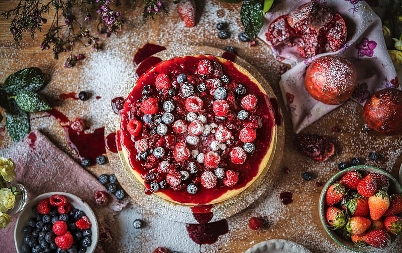 Food, Cake, Berry, Fruit, Pastry, Still Life, HD wallpaper
