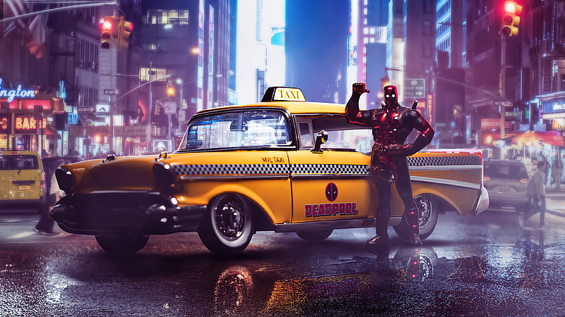 Deadpool Taxi, deadpool, superheroes, artwork, artist, HD wallpaper | Peakpx