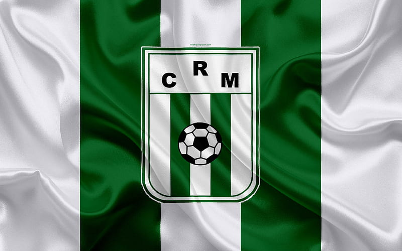 Racing Montevideo Uruguayan football club, silk texture, logo, emblem,  green white flag, HD wallpaper