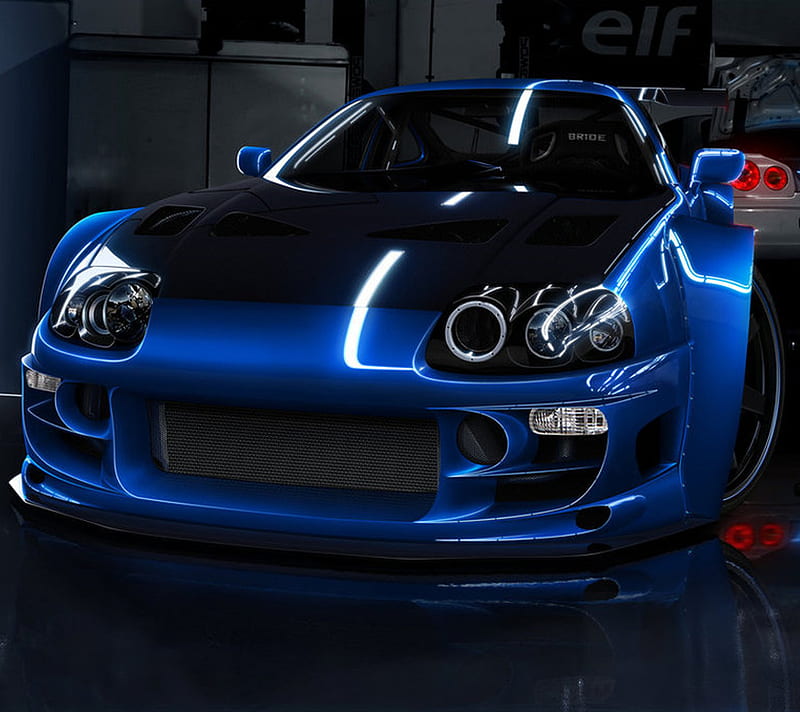 Toyota Supra, auto, blue, car, toyota, HD wallpaper