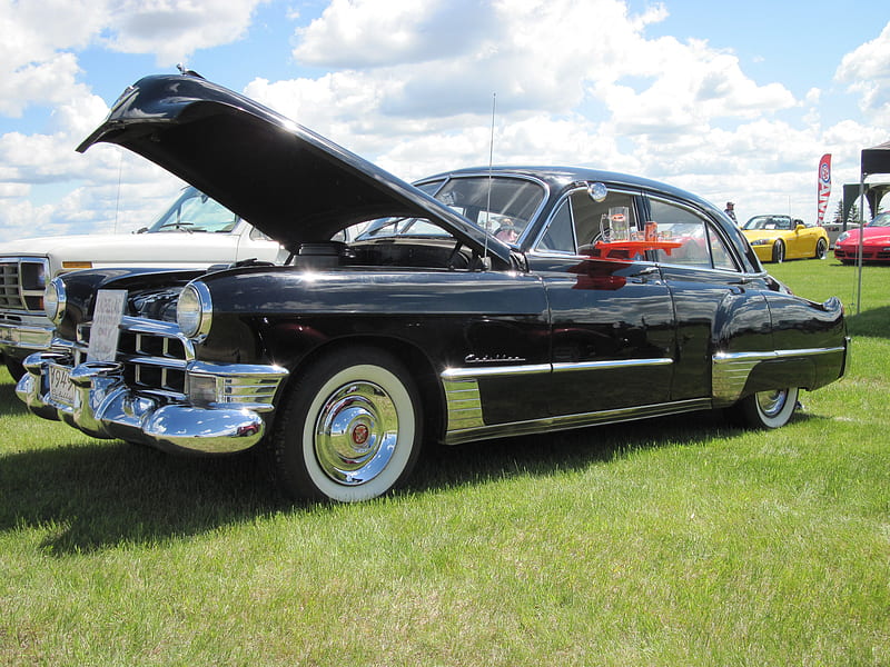 1949 Cadillac, Black, graphy, headlights, Cadillac, HD wallpaper | Peakpx