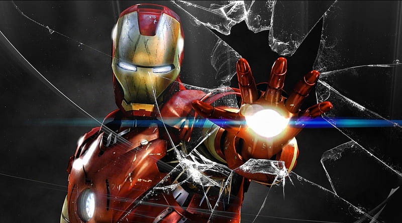 Iron Man, glass, ironman, broken, iron, man, HD wallpaper