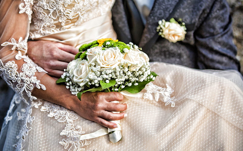Ramo de novia para la novia y el novio, un ramo de rosas, conceptos de  boda, Fondo de pantalla HD | Peakpx