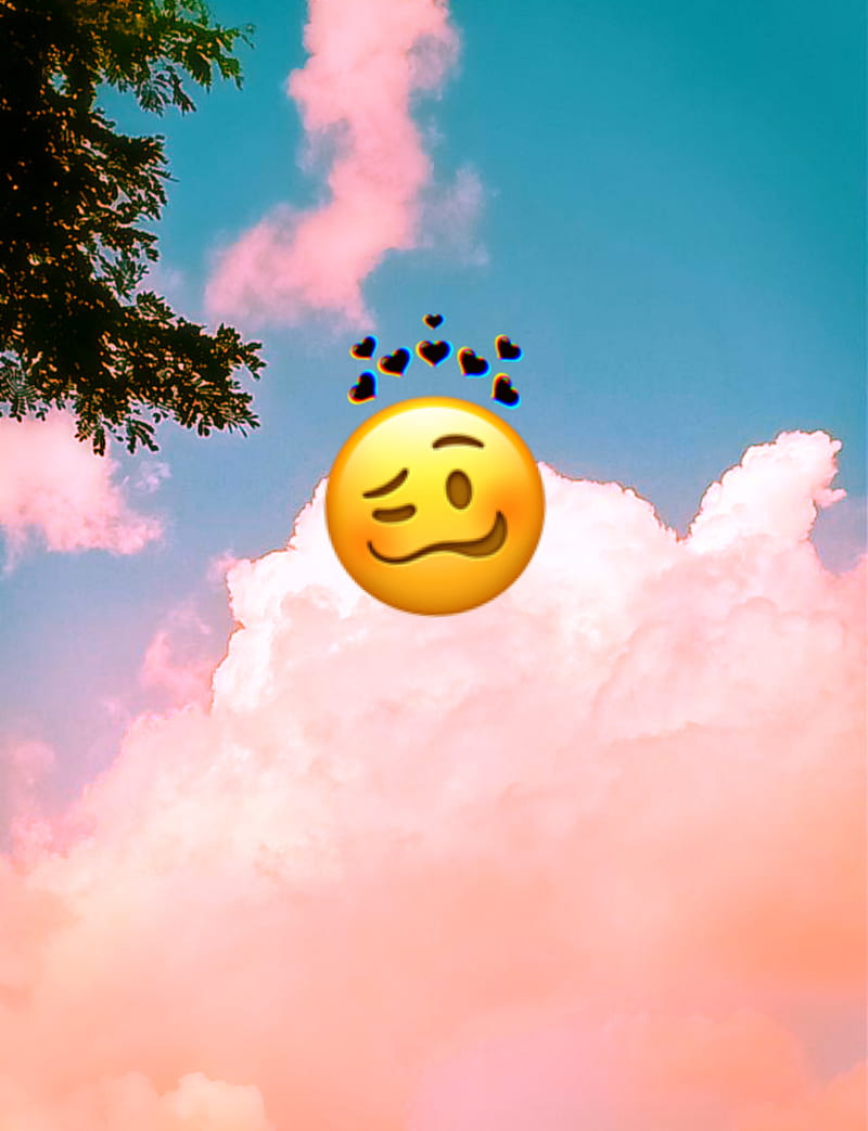 Aesthetic Clouds, black, emoji, featured, corazones, pink, tree, HD ...