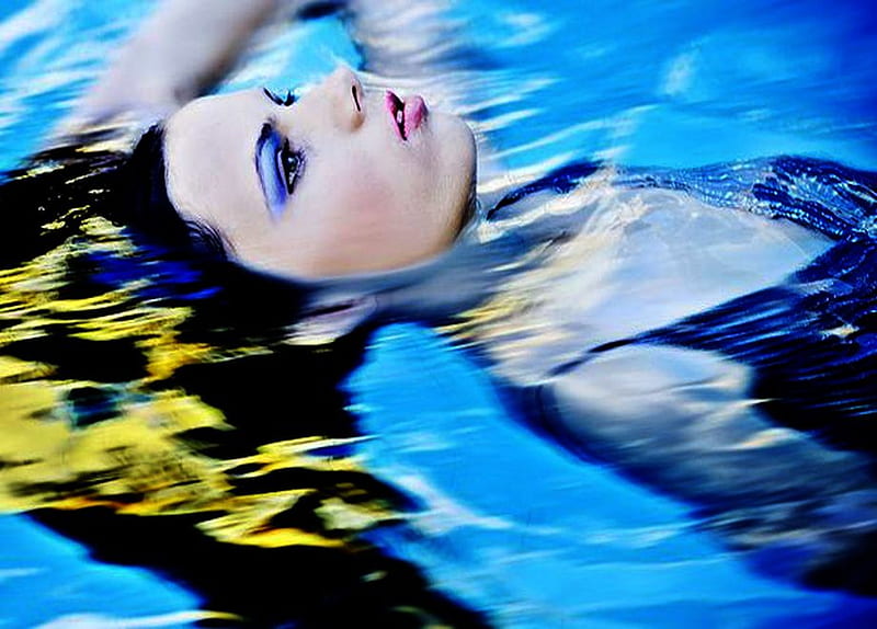 Swiming beauty, female, water, wet, swim, HD wallpaper