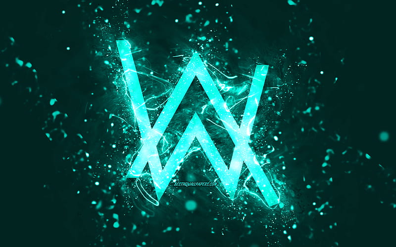 Alan Walker turquoise logo, , Norwegian DJs, turquoise neon lights,  creative, HD wallpaper | Peakpx