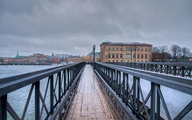 Urban Bridges-Stockholm Sweden landscape graphy, HD wallpaper