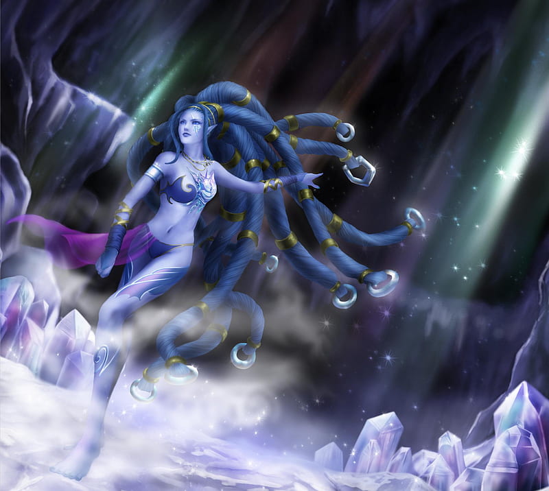 Shiva's Diamond Dust, games, female, shiva, video games, blue hair, aeon,  ice, HD wallpaper | Peakpx