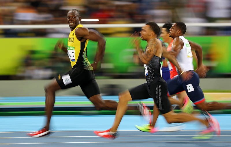 Usain Bolt taunts his opponents, Jamaica, Usain Bolt, Athletes, Olympics, 100 metres, 14 August 2016, Rio, HD wallpaper