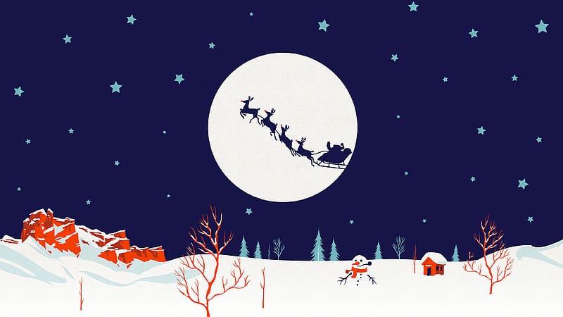 Minimalist Santa Claus Christmas, Christmas Pixel, HD wallpaper